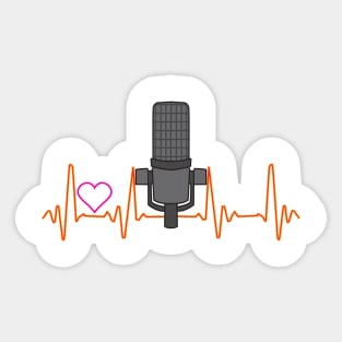 Awesome Podcast Heartbeat Podcaster Heart Beat Sticker